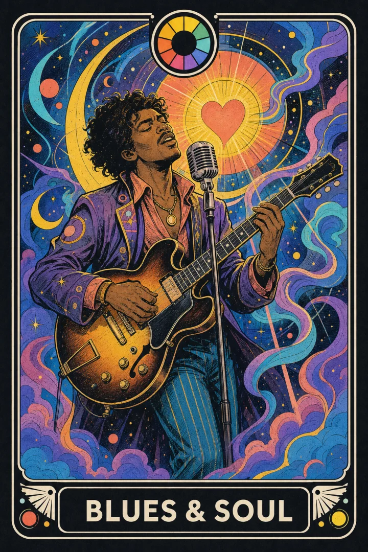 Blues & Soul pathway Blues & Soul chord-learning pathway artwork. Dominant color, minor sevenths, and turnarounds.