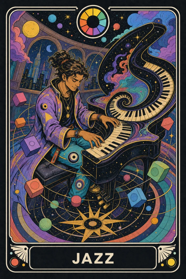 Jazz pathway Jazz chord-learning pathway artwork. Seventh chords, guide tones, and essential movement.